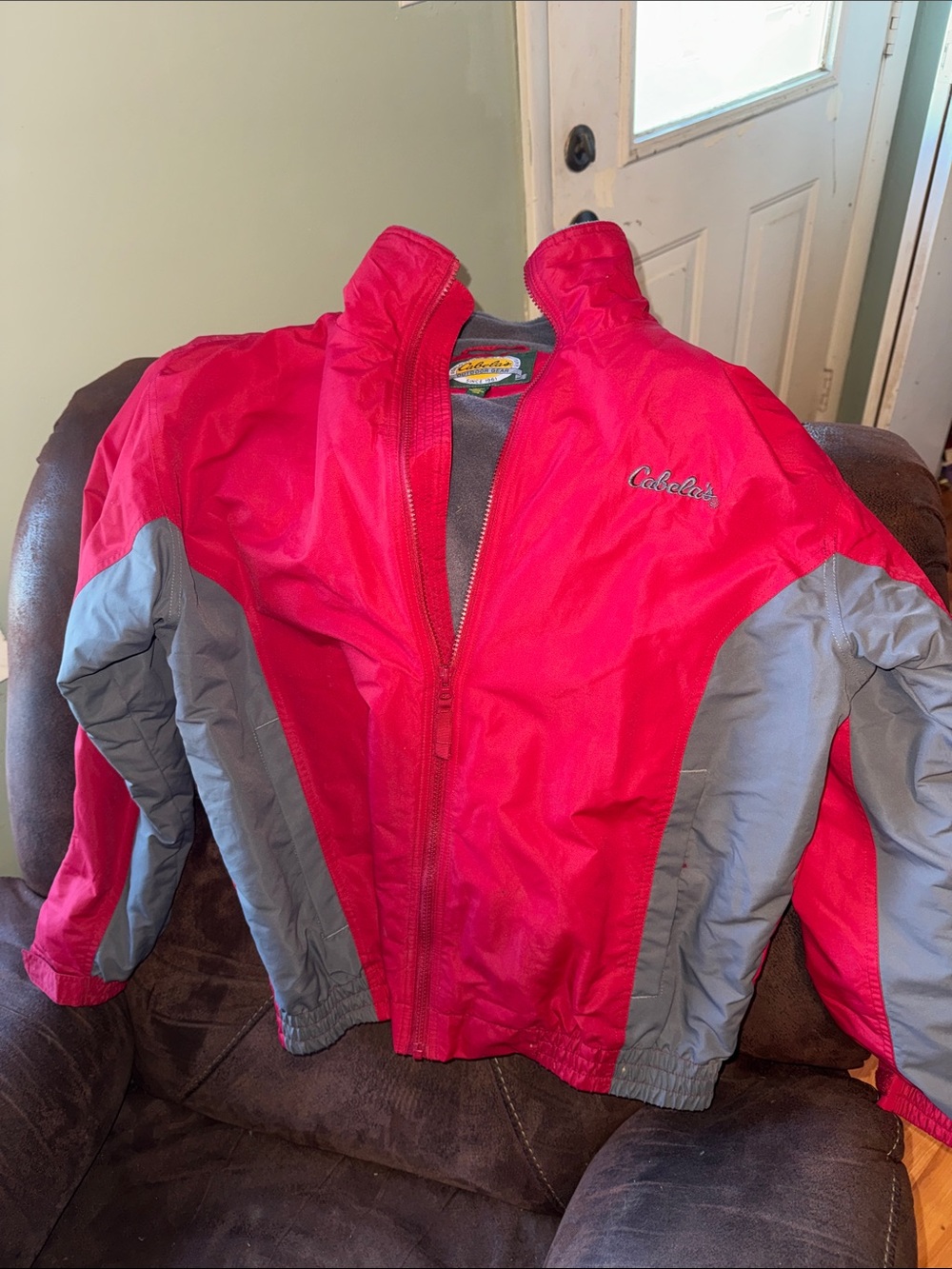 Cabela's Red and Gray Outdoor Shell Jacket